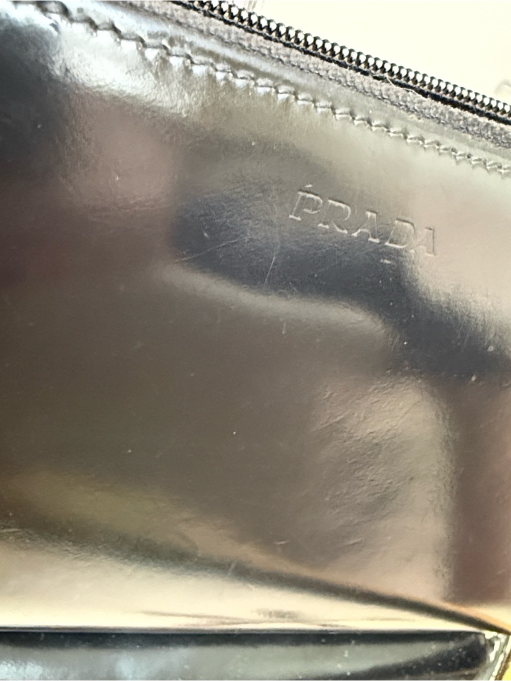 Prada Black Spazzolato Patent Leather Continental Zip Wallet Vintage - Picture 2 of 10